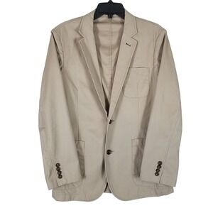 Bonobos Blazer Mens Small Khaki Tan 100% Cotton Unlined Sport Coat Jacket